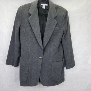 The Limited Pea Coat Women's M Wool Cashmere Gray Lined Classic Career Overcoat